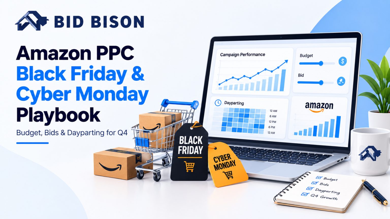 Amazon PPC Black Friday & Cyber Monday Playbook: Budget, Bids and Dayparting for Q4